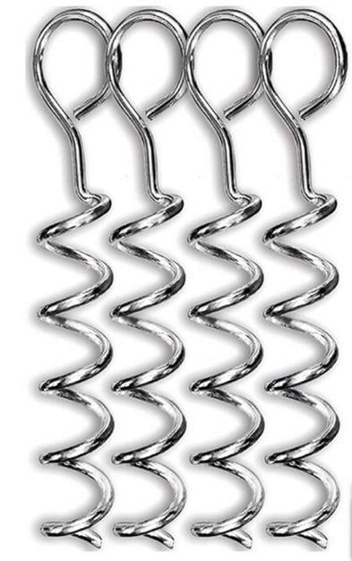 FIR 4 Pcs Ground Screw Anchor, Tent Peg / Heavy Duty Floor Fixing