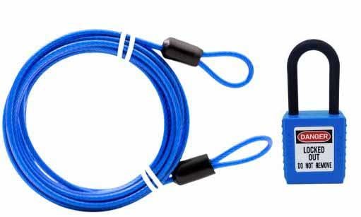 FIR Hd Cable Wire 2000mm + Padlock Blue