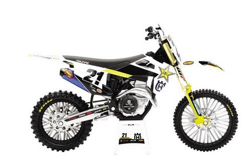 NewRay Model Die Cast Husqvarna Race Team, FC 450 Jason Anderson 2020 #21 Scale 1:12, Newray 58233