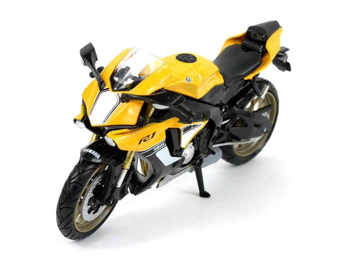 NewRay Model Die Cast Yamaha YZF-r1 2016, Yellow and Black, Scale 1:12, Newray 57803b