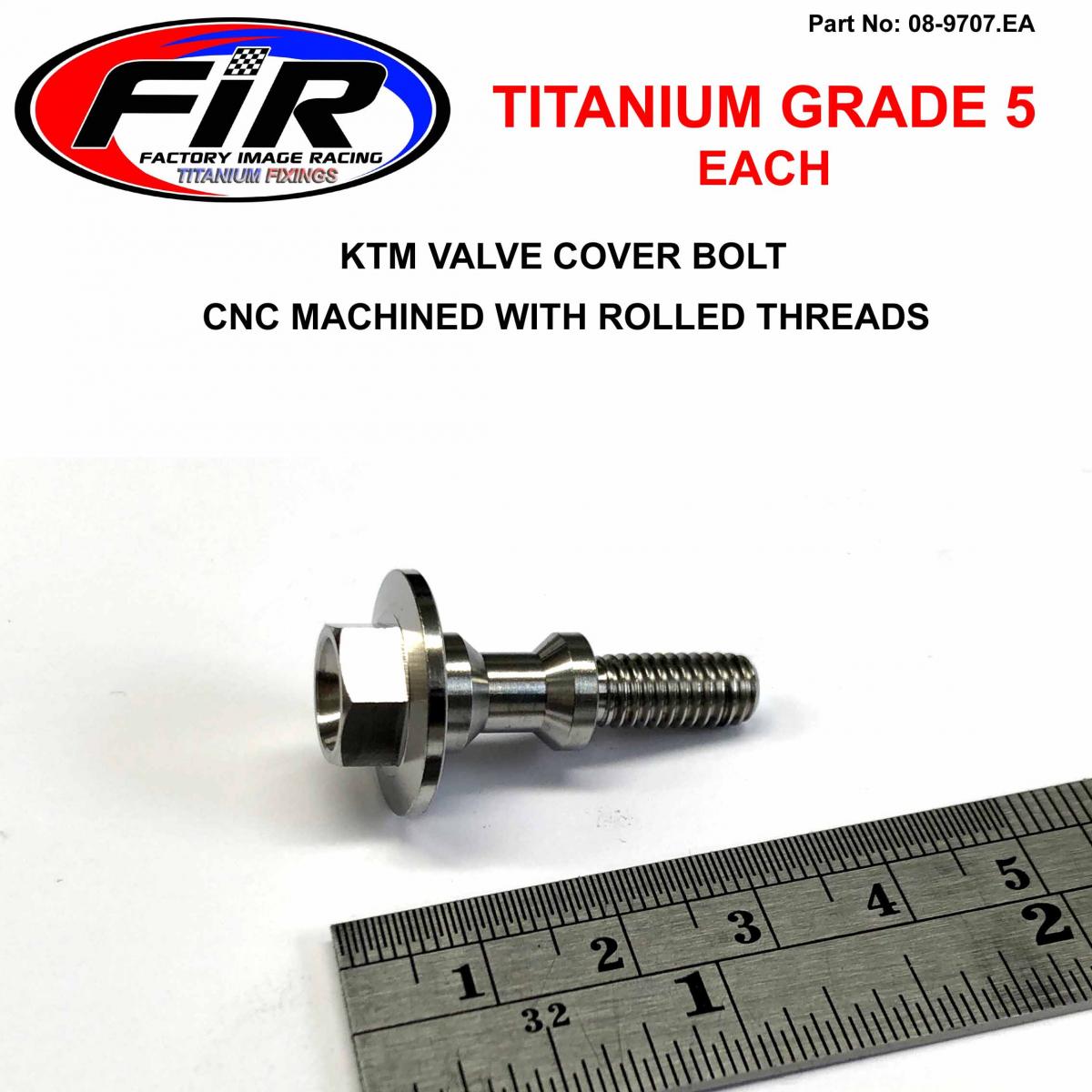 FIR Gr5 KTM Valve Cover Bolt M6x27mm, 78036054100 / M6x1.00mm Pitch, / Each