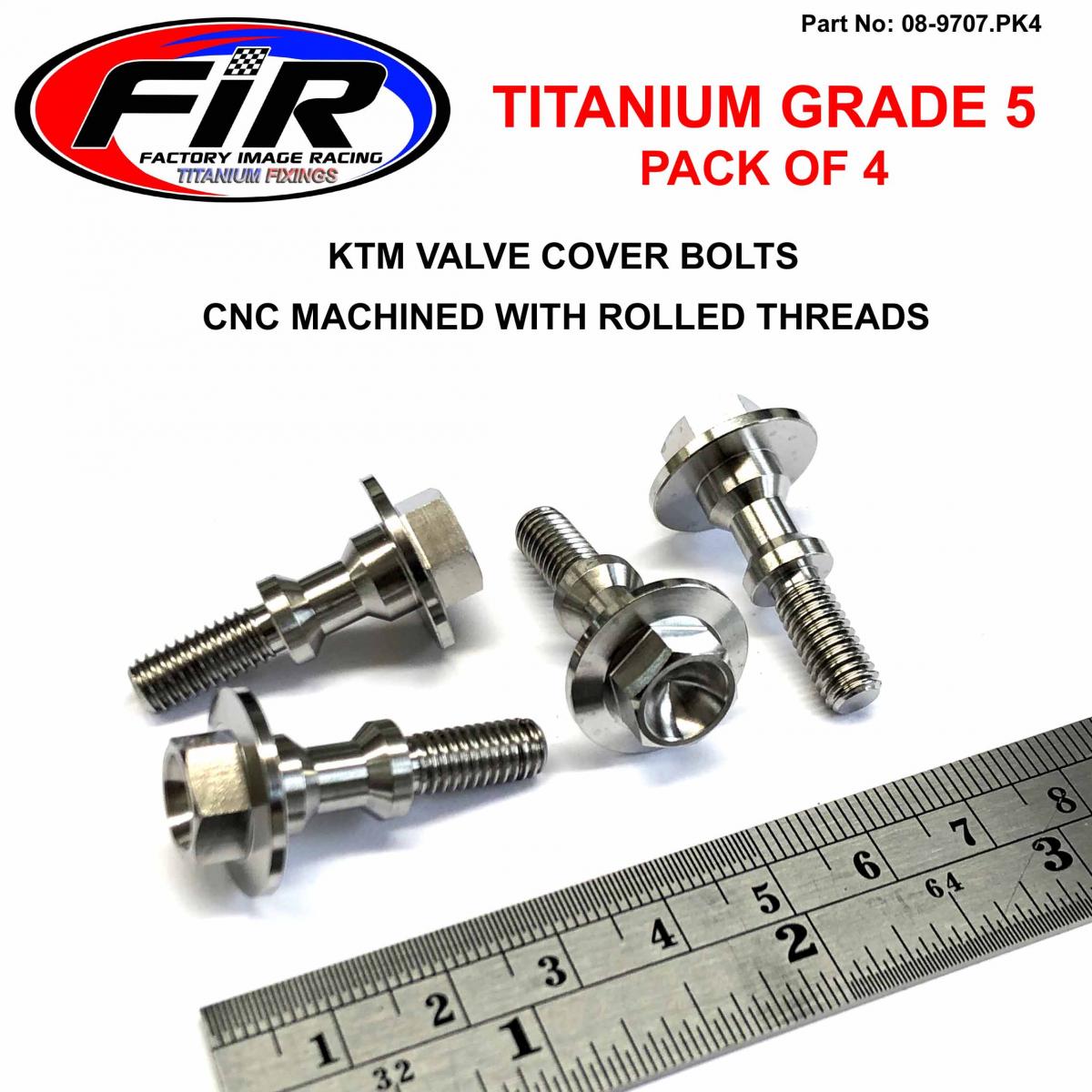 FIR Gr5 KTM Valve Cover Bolt M6x27mm, 78036054100 / Pack of 4, / M6x1.00mm Pitch