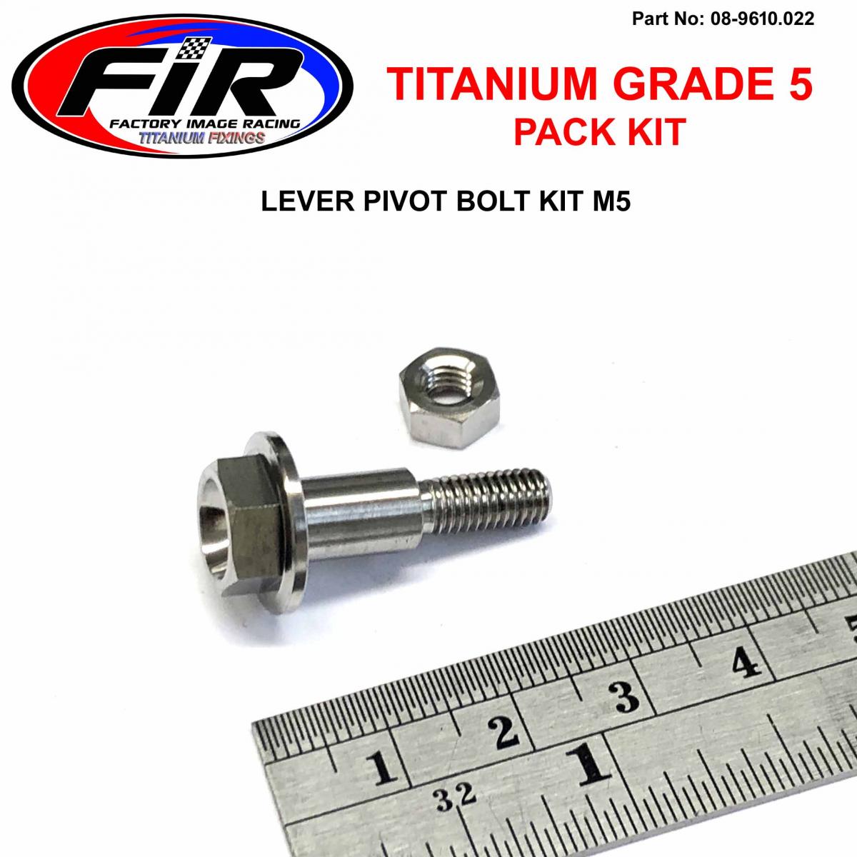 FIR Titanium Gr5 Pivot Bolt Kit, Kawasaki 92151-1103