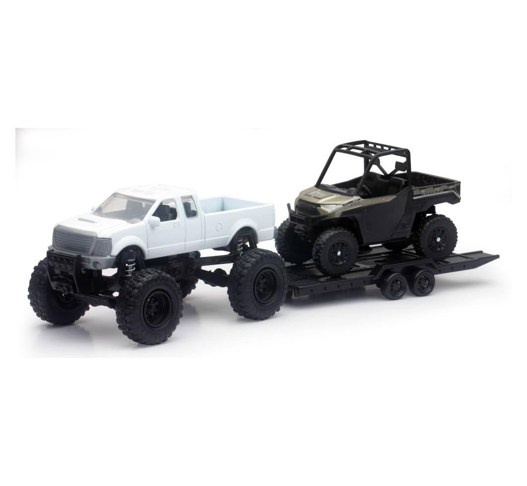 NewRay Model Die Cast Offroad Pick Up, with Polaris Ranger Xp1000 Eps, Scale 1:32, Newray 50076