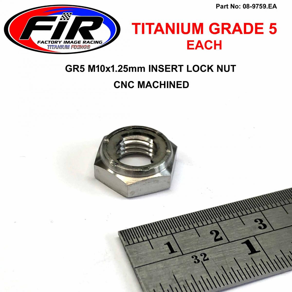 FIR Gr5 M10x1.25mm Insert Lock Nut, Ti-gr5 Insert Kawasaki Each, 92210-1184 / 922101184