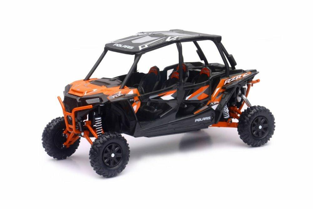 NewRay Model Die Cast Polaris RZR Xp4, Turbo Eps, Orange & Black, Scale 1:18, Newray 57843a