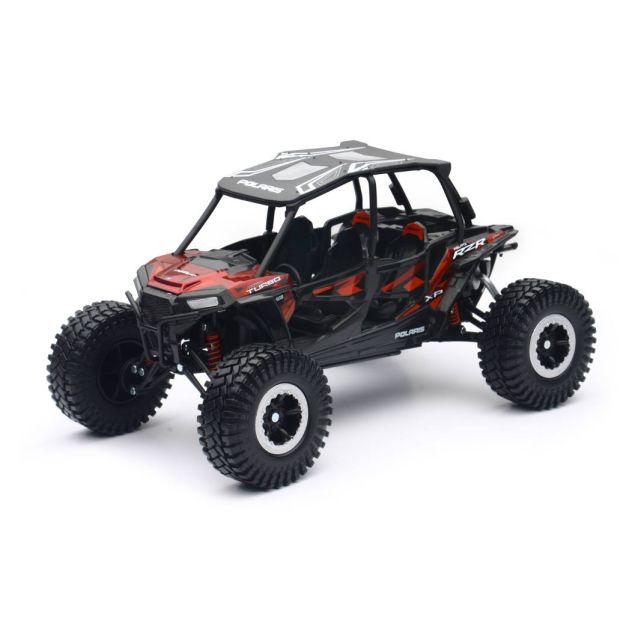 NewRay Model Die Cast Polaris RZR XP 4 Turbo, 2017, Titanium Metallic, Scale 1:18, Newray 57976b