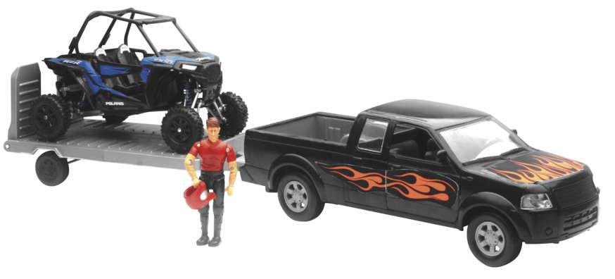 NewRay Model Die Cast Polaris RZR Xp1000, & Flame Pickup Set, Scale 1:18, Newray Ss-37426e