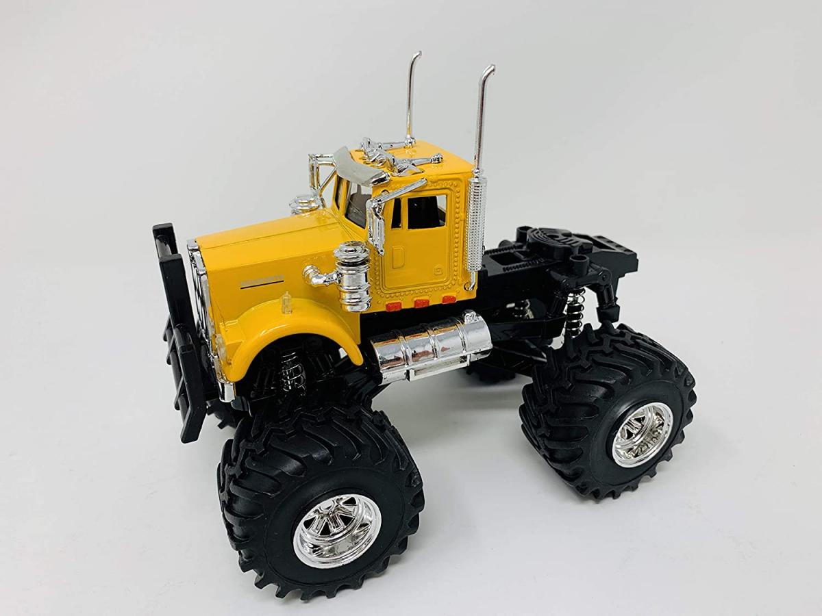 NewRay Model Die Cast Kenworth W900 Truck, Yellow and Black, Scale 1:43, Newray 54566
