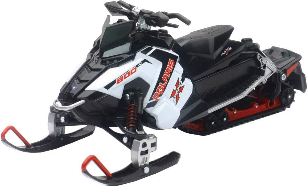NewRay Model Die Cast Polaris 800 Switchback, Snowmobile, White & Black, Scale 1:16, Newray 57783a