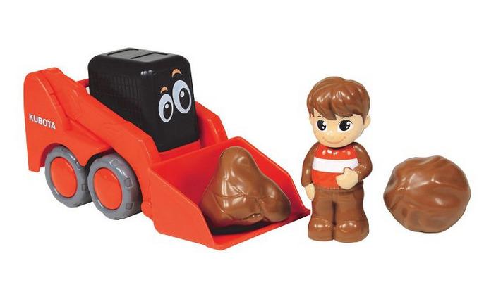 NewRay Model Kubota Little Orange Skid, Loader & Boulders Set, Scale 1:18, Newray Ss-33083