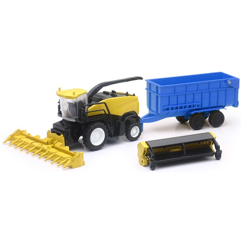 NewRay Model New Holland Harvester RF850, and Trailer, Blue & Yellow, Scale 1:62, Newray 05003