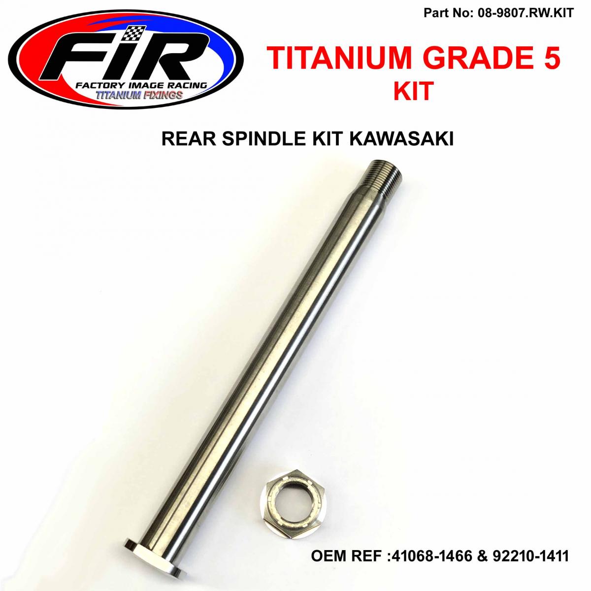 FIR Gr5 Rear Spindle Kit KX KXF 41068-1466 & 92210-1411 Titanium Factroy Image Racing
