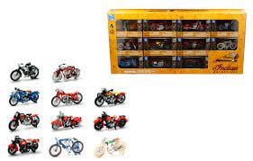 NewRay Model Die Cast Indian Motorcycle Set, Windown Display Box,11 Styles, Scale 1:32, Newray Ss-06065