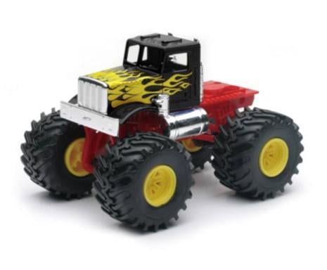 NewRay Model Die Cast Monster Truck, Black, Yellow and Red, Scale 1:43, Newray Ss-19936c