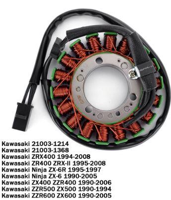 Dirt Racing Generator Stator Coil Magneto, Kawasaki 90-08 Zrx Zr Zx Zzr 400 600
