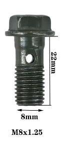 Dirt Racing Banjo Bolt M8x1.25 Steel Includes 2 Sealing Washers
