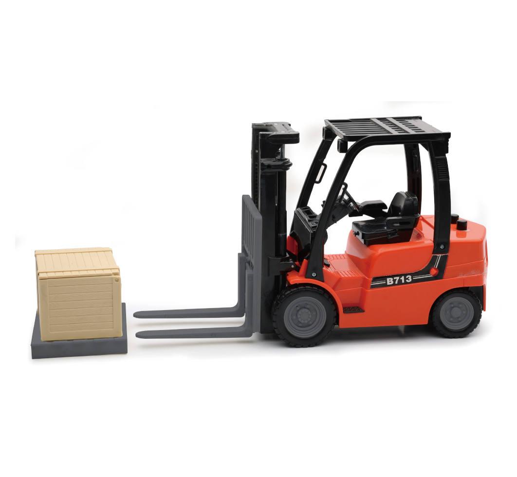 NewRay Model Scale Fork Lift, with Pallet and Box, Scale 1:14, Newray 01166