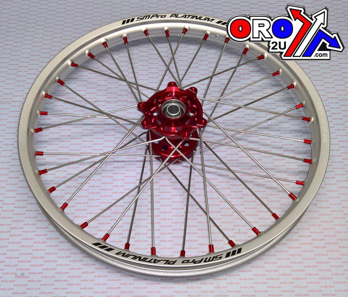 SM Pro 19x1.85 Wheel Hon Gloss Silver/red, Gloss Silver Rim,gloss Red Hub,gloss Red Nipples, SP047.03.82.00.03 MX-9111