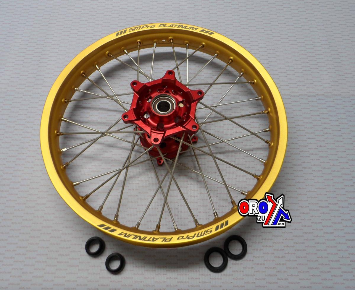 SM Pro 19x2.15 Wheel Hon Gloss Gold/gloss Red, Gloss Gold Rim, Gloss Red Hub MX-9122, SP047.03.81.02.99