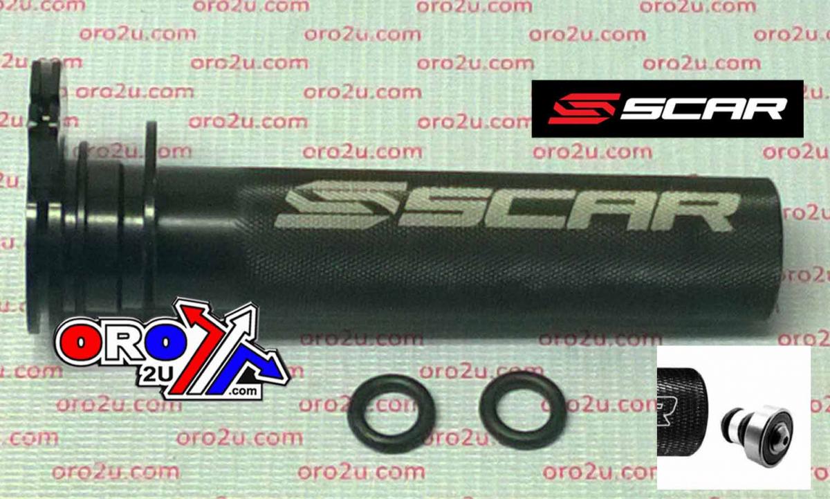 Scar Racing Throttle Tube / Bearing, KTM 2-stk Scar Racing TT501 Black, Aluminium Cnc Billet 2-stroke