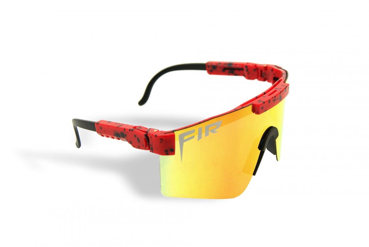 FIR Wrap Around Fir Sunglasses, UV400 Polarised Lenses / Red & Orange