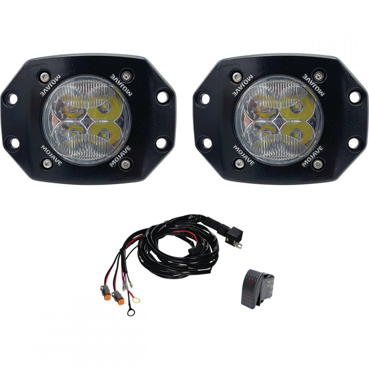 Tiger Lights Tiger Lights - Dual Flush Mount Led Spot Light Kit 3 12/24v Mojave Tlm3-fm-kit