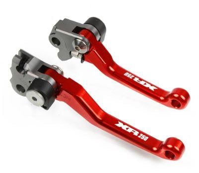 FIR  Flexi Clutch & Brake Lever CNC Billet, Honda XR250 95-07 Red Pivot