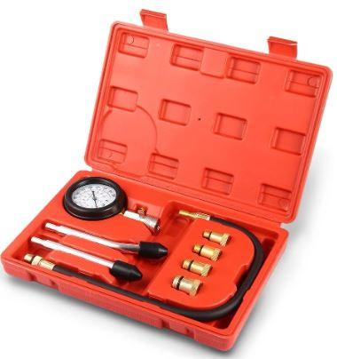 FIR Petrol Engine Compression Test Tool Kit, 10 12 14 & 18mm Plugs / 0-300psi 0-20bar