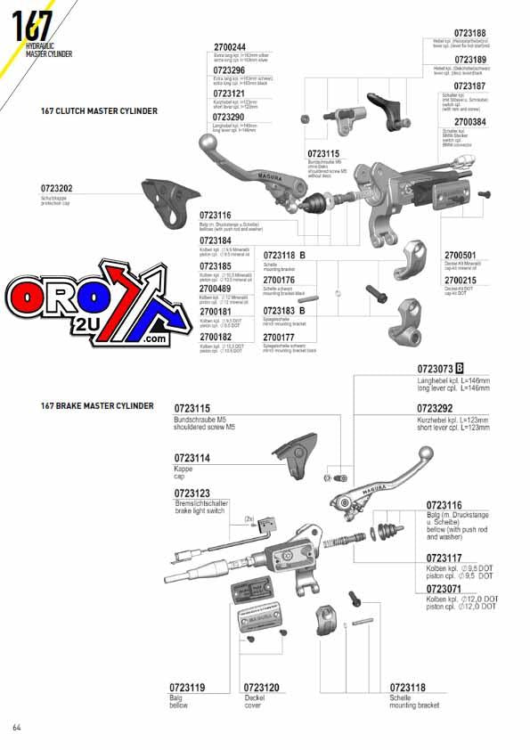 Magura 167 Pivot Mount Bolt & Nut, Magura 0723115