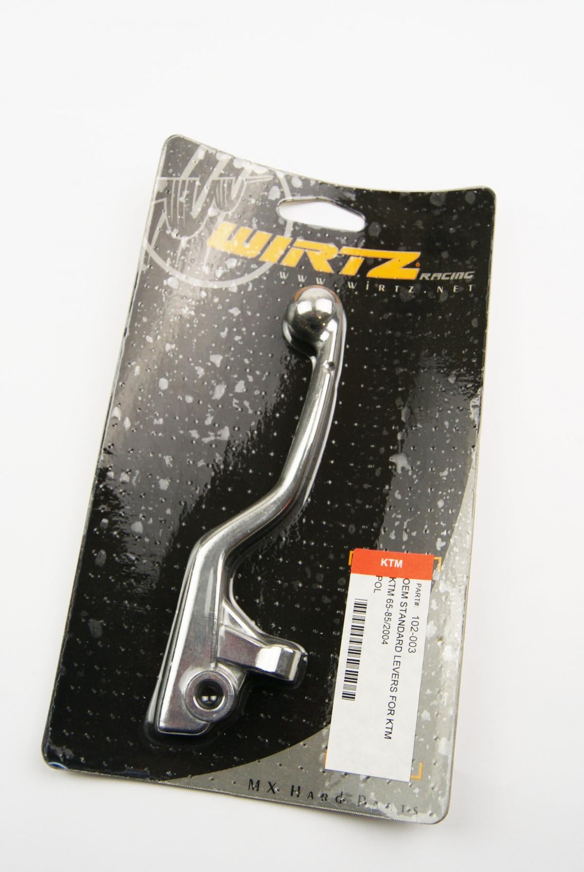 Wirtz Lever Blade Brake KTM 65/85, Wirtz 102-003 Forged Silver, Without Adjusting Bolt