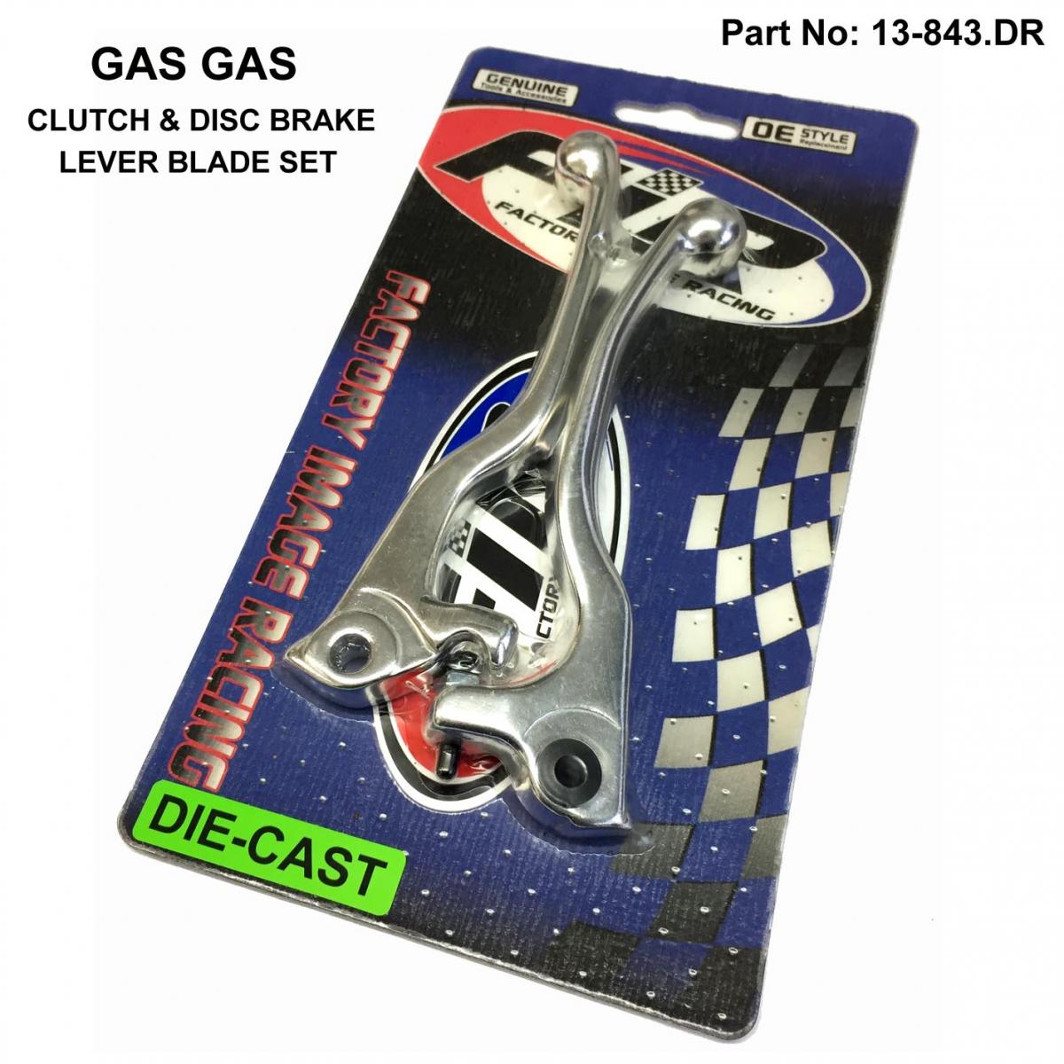 FIR Lever Blade Set 97-99 Gas Gas, Dia Cast Aluminium Silver, MX-08493