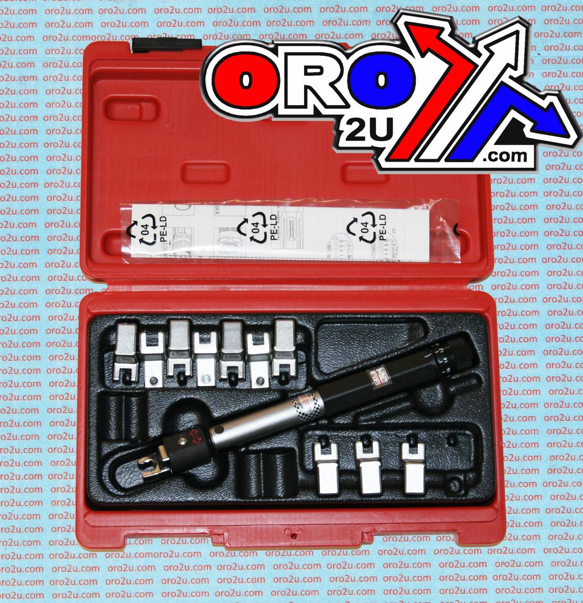 Dirt Racing Spoke Adjustable Torque Wrench Set - 9 Pieces with Case