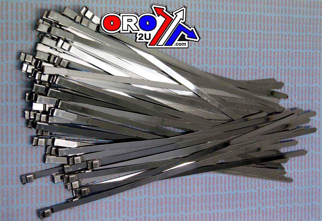 DIRT RACING  6mm x 48cm BAND P2 PACK-100, CV BOOT CLAMP STRAP STAINLESS STEEL