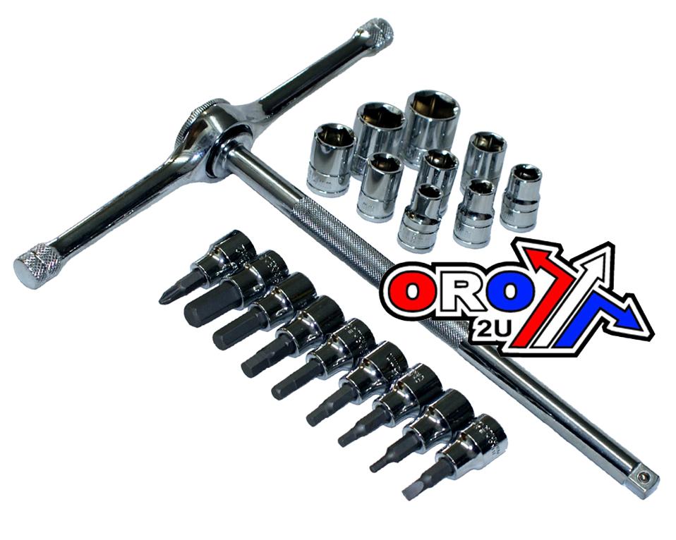 Dirt Racing T-handle Ratchet Driver 3/8 19pcs. Set