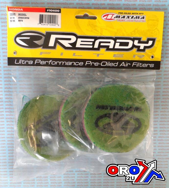R2R Filters Air Filter 00-17 XR50 CRF70, Ready 2 Race Oiled Pack-3