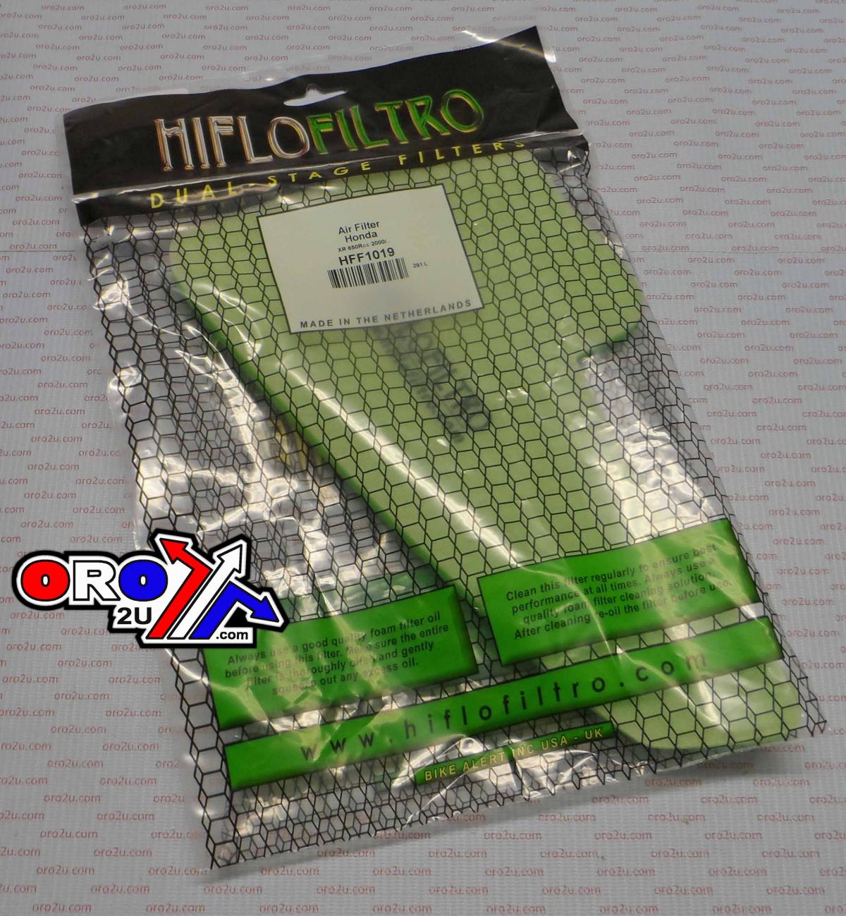 HiFlo Filters Air Filter 2000-2010 XR650R, Hiflo Hff1019 Honda