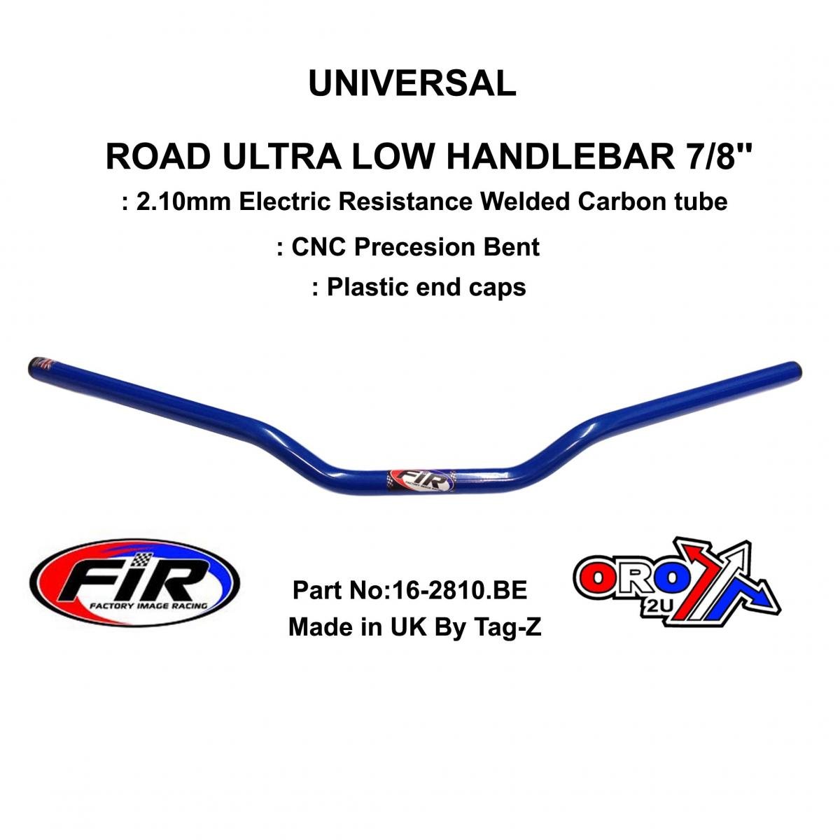 FIR Road Ultra Low Handlebar 7/8'', S/bike Sports Universal Blue, / Ren Ref : 758-01
