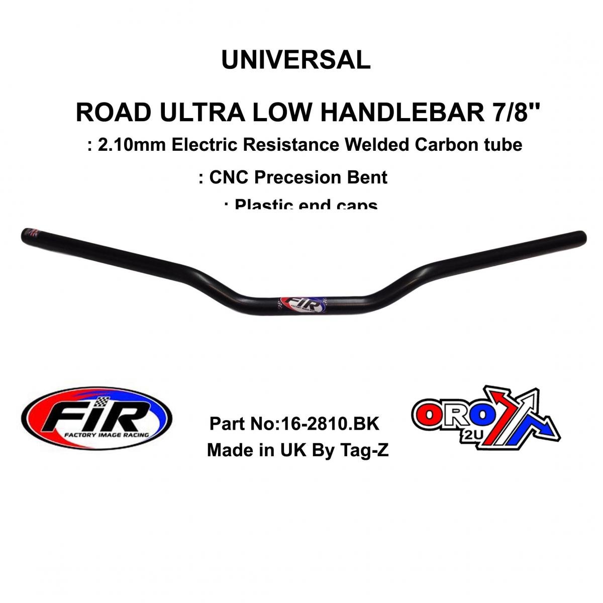 FIR Road Ultra Low Handlebar 7/8'', S/bike Sports Universal Mat Bk, / Ren Ref : 758-01