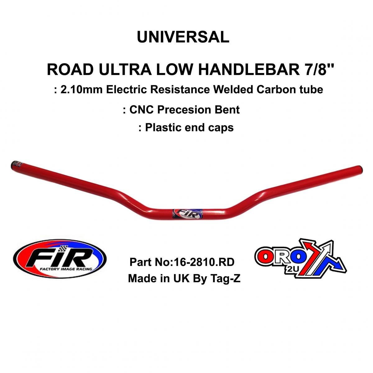 FIR Road Ultra Low Handlebar 7/8'', S/bike Sports Universal Red, / Ren Ref : 758-01