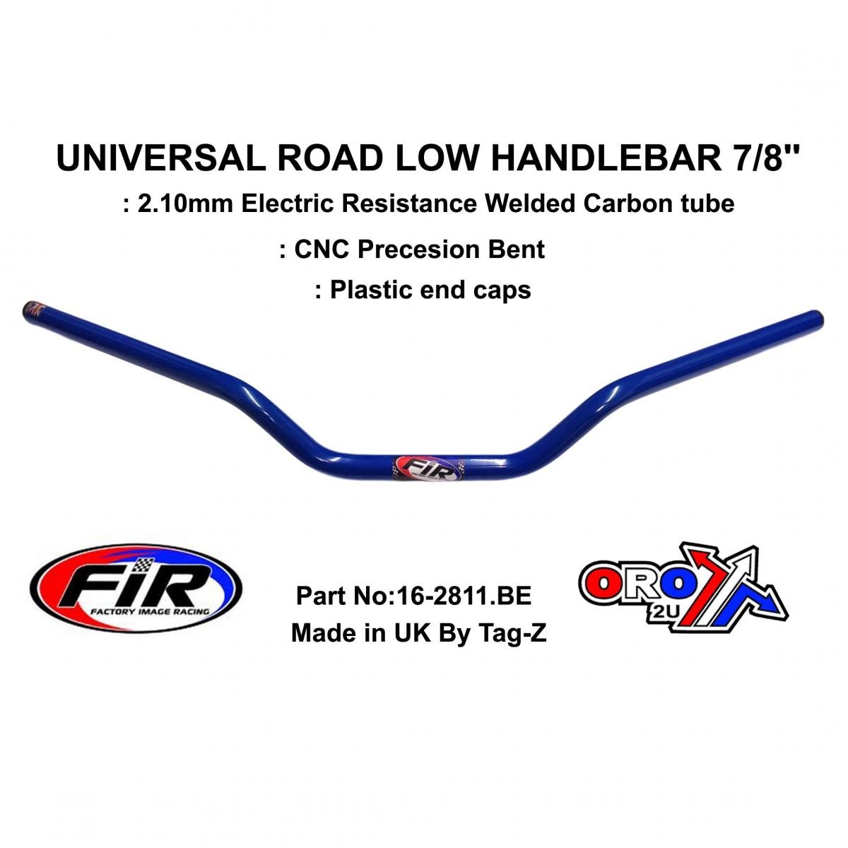 FIR Road Low Handlebar 7/8'', S/bike Sports Universal Blue, / Ren Ref : 754-01