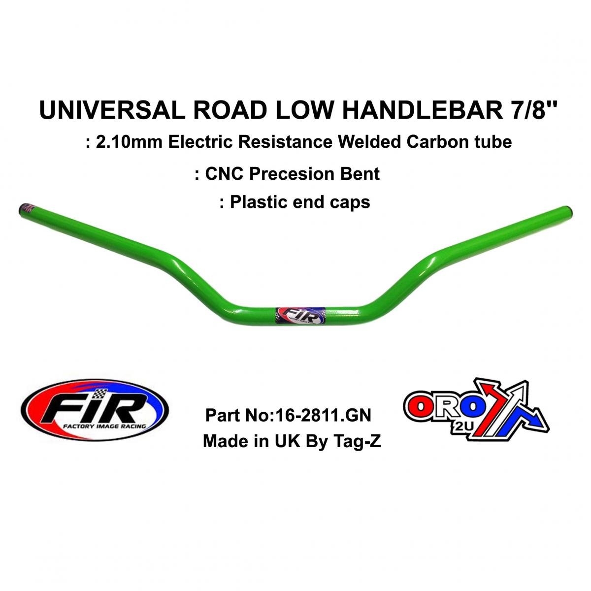 FIR Road Low Handlebar 7/8'', S/bike Sports Universal Green, / Ren Ref : 754-01