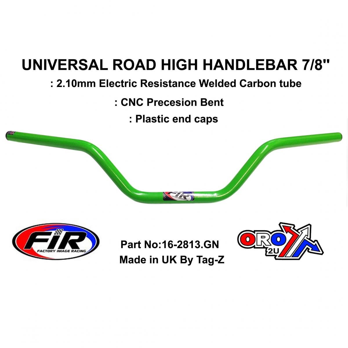 FIR Road High Handlebar 7/8'', S/bike Sports Universal Green, / Ren Ref : 756-01