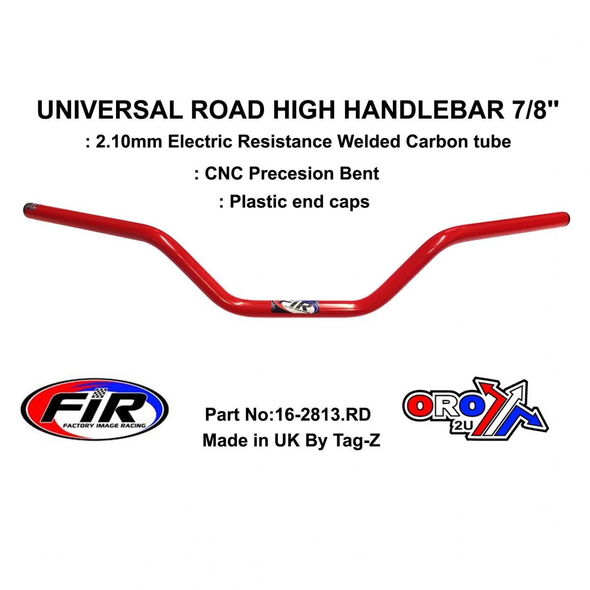 FIR Road High Handlebar 7/8'', S/bike Sports Universal Red, / Ren Ref : 756-01