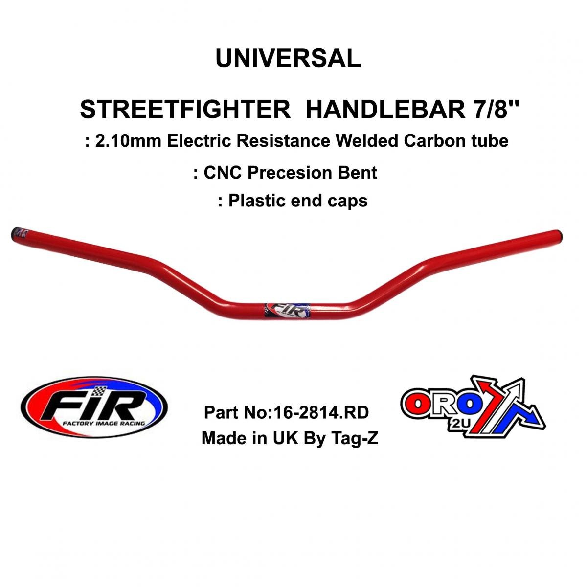 FIR Streetfighter Handlebar 7/8'', Road Sports Universal Red, / Ren Ref : 789-02