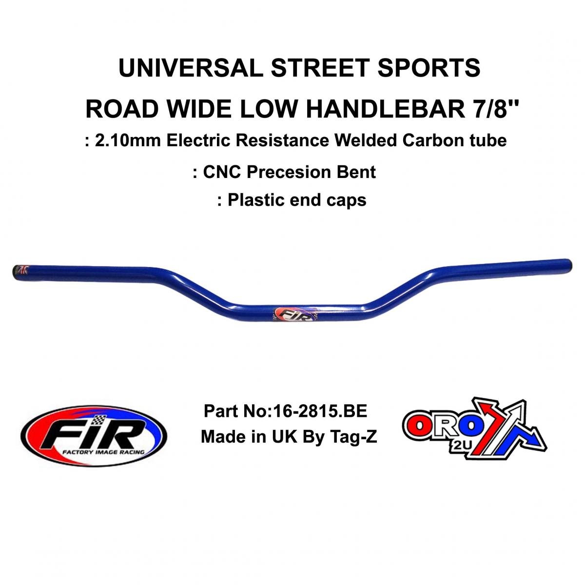 FIR Road Wide Low Handlebar 7/8'', Street Sports Universal Blue, / Ren Ref : 749-02
