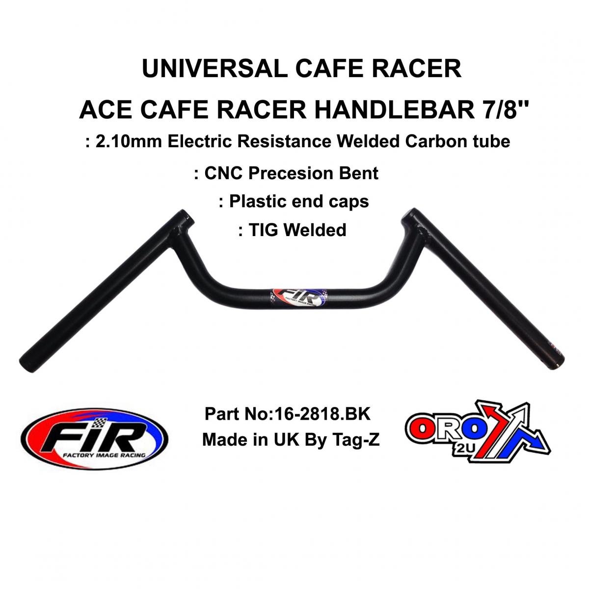 FIR Ace Cafe Racer 7/8'' Handlebar, Matt Black / Ace Bar, / Re: B01djtdqx6