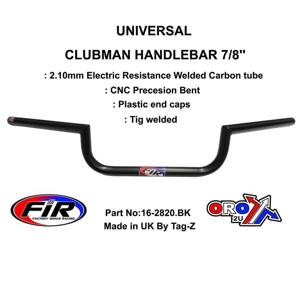 FIR Clubman 7/8'' Handlebar Mat Bk, Cafe Racer & Clubman Style, / Re: 5697028439551