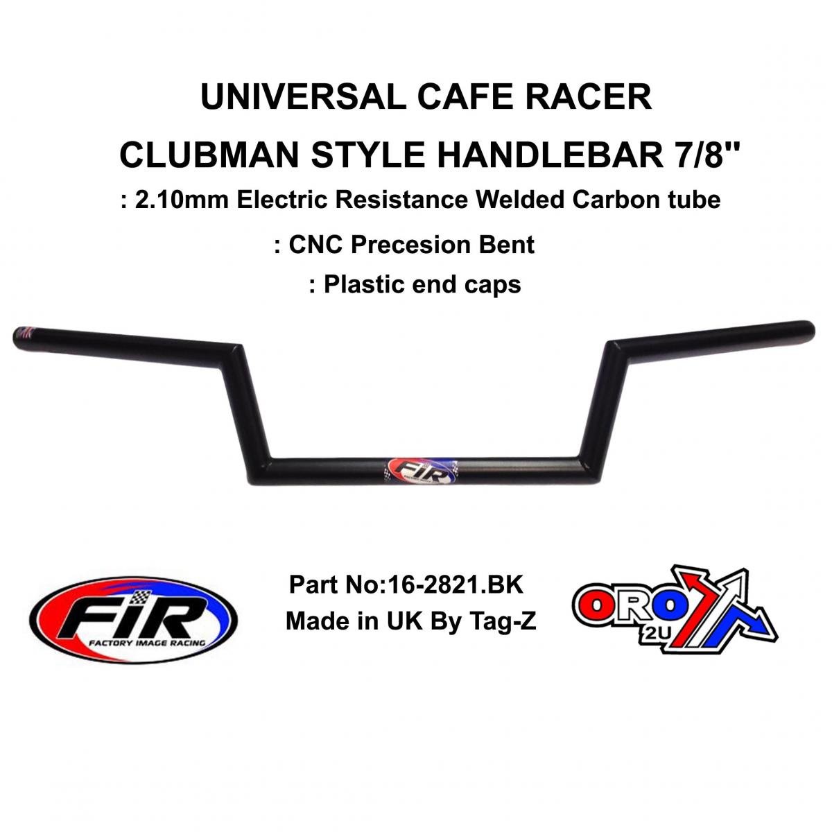 FIR Clubman 7/8'' Handlebar Mat Bk, Cafe Racer & Clubman Style, / Re: 5697028439551