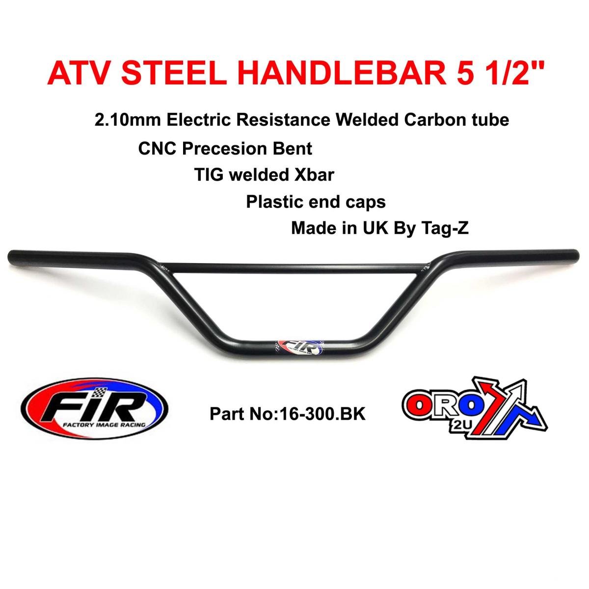 FIR ATV Steel Handlebar 5 1/2, Suzuki Lt Models / Matt Black, [universal]